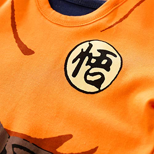 IURNXB Mono para bebé recién Nacido Manga diseño de Dibujos Animados para niños y niñas, Naranja, 12-24 Meses (Talla del Fabricante: 90)