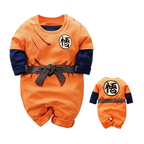 IURNXB Mono para bebé recién Nacido Manga diseño de Dibujos Animados para niños y niñas, Naranja, 12-24 Meses (Talla del Fabricante: 90)