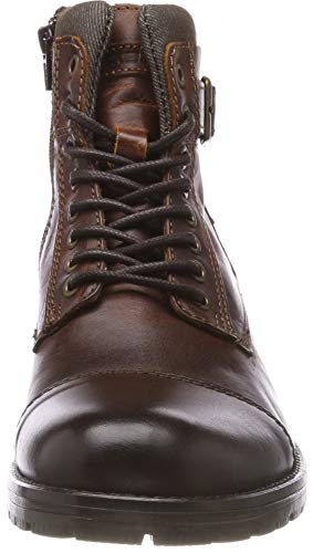 JACK & JONES JFWALBANY Leather STS, Biker Boots Hombre, Marrón(Brown Stone Brown Stone), 40 EU