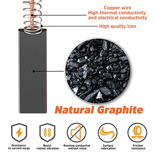 JamBer Escobillas de carbón para lavadora,12.3x4.8 x35mm para Bosch Siemens 39 39S39L series 2 piezas Pieza de herramienta eléctrica Escobilla