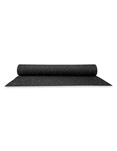 Jardin202 - Esterilla de Ejercicio y Fitness Especial para Gimnasios | Sport Premium | Moteado Blanco | Base Negra | 1'25m (Ancho) x 2m (Largo) (8mm de Altura)