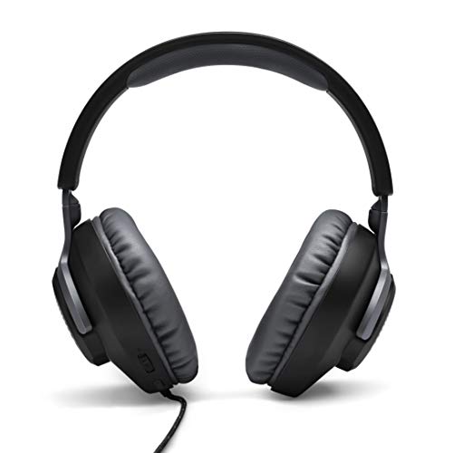 JBL Quantum 100 Auriculares para gamers con sonido QuantumSOUND, micrófono Boom y, diseño ligero y cómodo a la par que llamativo, compatible con múltiples plataformas, en negro