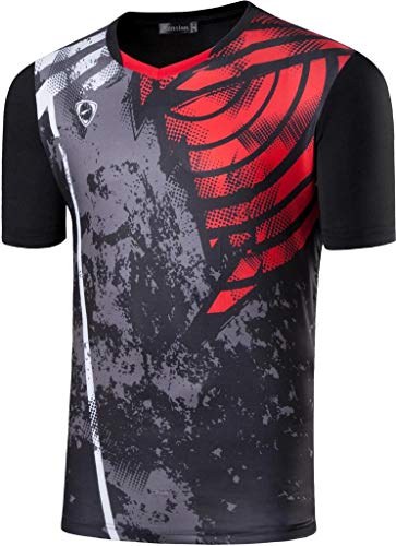 jeansian Hombre Sport Dry Fit Deportiva tee Shirt Tshirt T-Shirt Manga Corta Tenis Golf Bowling Camisetas LSL249 Black L