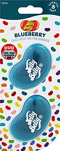 Jelly Belly® - Ambientador de coche doble para los conductos de ventilación con fragancia de arándanos con base de vainilla y tonka - 30 días de duración