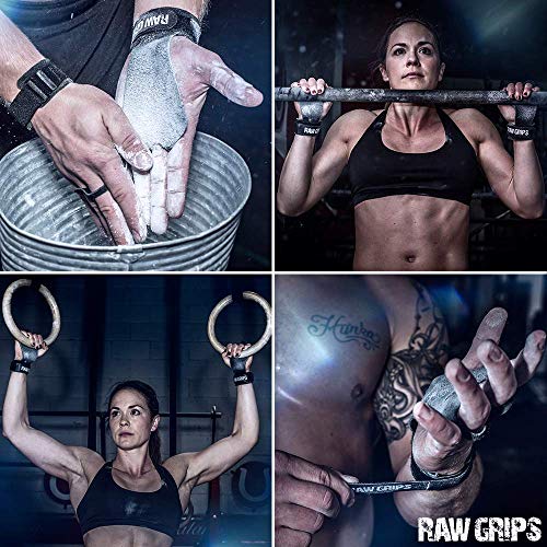 JerkFit Raw Grips, 2 Dedos de Cuero Gimnasia agarres con Protección Completa de la Palma de la Mano (XL)