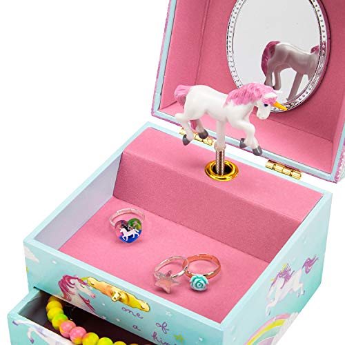 Jewelkeeper - Caja Infantil de Música con Unicornio y Arco Iris, Equipada de Cajón Extraíble - Melodía The Unicorn