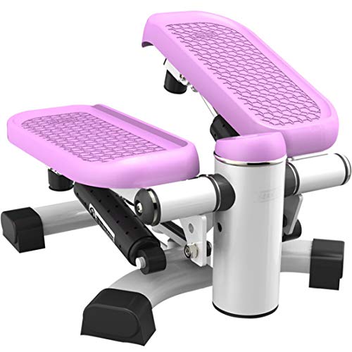 JLDN Mini Stepper Stepper Twisting Machine, 2 en 1 Fitness Stair Stepper Cardio Máquina de Step Profesional Swing Stepper portátil Máquina de Pasos con Monitor LCD,Purple