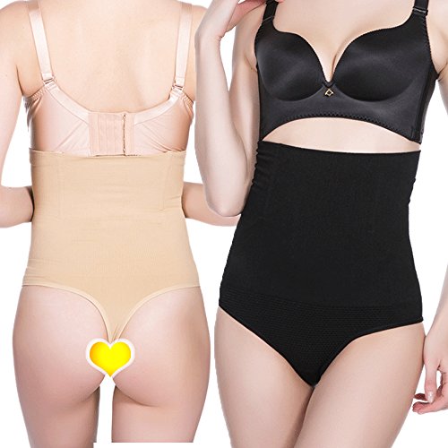 JNCH 2Pcs Faja Tanga Braga Faja Reductora Braguita Moldeadora Adelgazante Cintura Alta Body Moldeador Abdomen Shapewear Lenceria Mujer (M/L)