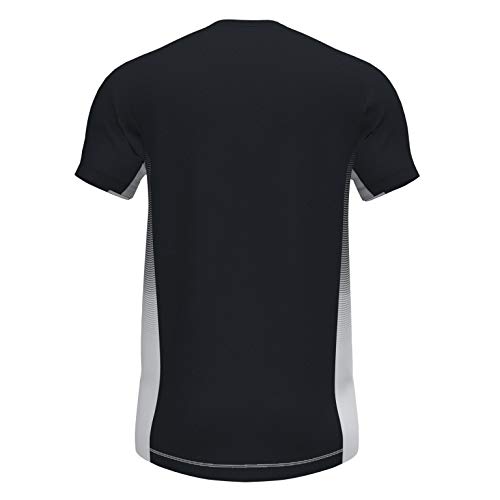 Joma Elite VII Camiseta Running Manga Corta, Hombre, Negro-Blanco, S