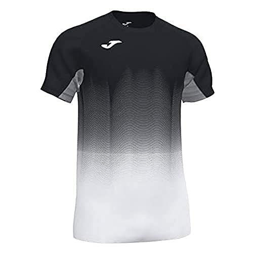 Joma Elite VII Camiseta Running Manga Corta, Hombre, Negro-Blanco, S