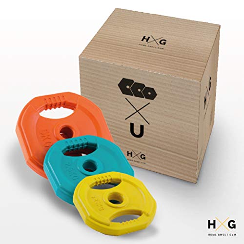 JOWY Juego Body Pump, Juego con Discos y Barra combinables hasta 17,5 kg, Ideal para la práctica de Ejercicios de Crossfit o musculación y finess. Tu casa es tu Gimnasio. (Diámetro 30mm)