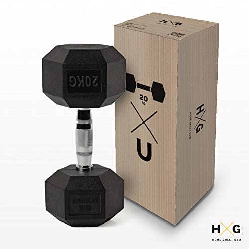 JOWY Mancuernas hexagonales de 4kg ergonómica con empuñadura de Cromo y Revestimiento de Caucho Que Evita daños en el Suelo. Tu casa es tu Gimnasio. 1 Unidad.