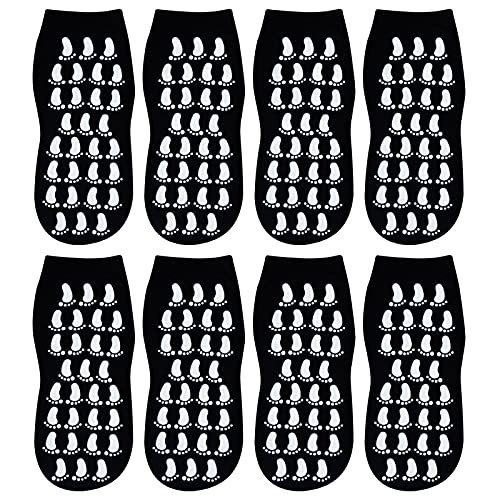 Joyan Calcetines Yoga Pilates 4 Pcs Calcetines Antideslizantes Mujer pour Yoga Calcetines para Deportes de Interior, Yoga, Pilates, Fitness Antideslizantes