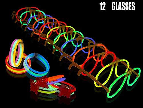 JOYIN 200 Pulseras Luminosas Fluorescentes 468pcs Barras Luminosas Collares Gorra Gafas Pendientes Pulseras Glow Palo de luz Partido 7 Colores Tubos Fluorescentes