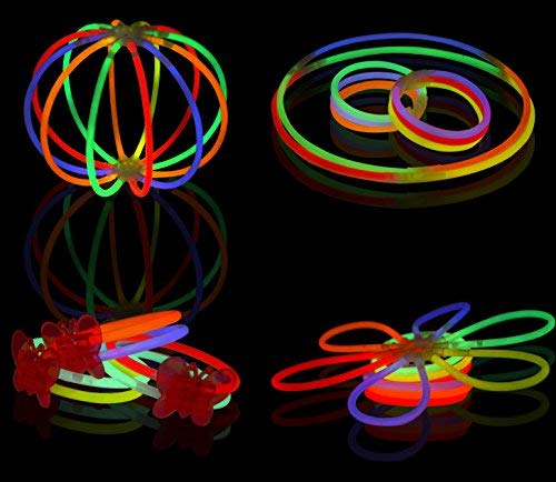 JOYIN 200 Pulseras Luminosas Fluorescentes 468pcs Barras Luminosas Collares Gorra Gafas Pendientes Pulseras Glow Palo de luz Partido 7 Colores Tubos Fluorescentes