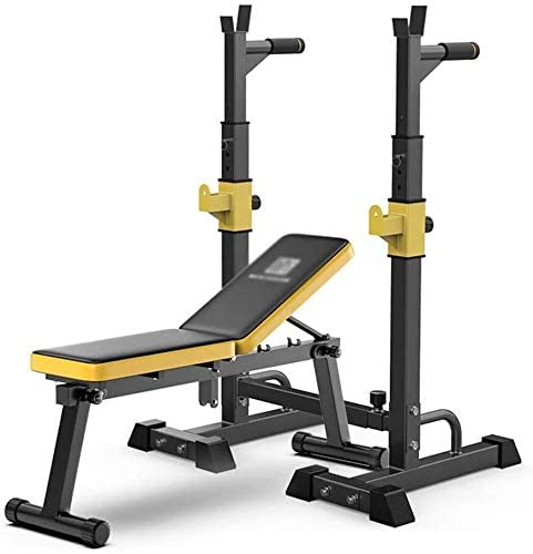 JRZTC Banco con Mancuernas Banco de Entrenamiento Bancos Ajustables Estante de Sentadillas Mesa de Pesas Banco de casa Banco de Pesas Barra con Barra Equipo de Fitness Conjunto