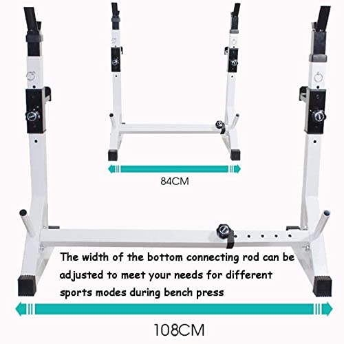 JRZTC Estante con Barra, máquina de Sentadillas, Gimnasio, Prensa de Banco telescópica Interior, Prensa de Banco Multifuncional para el hogar, Estante de Sentadillas para Levan