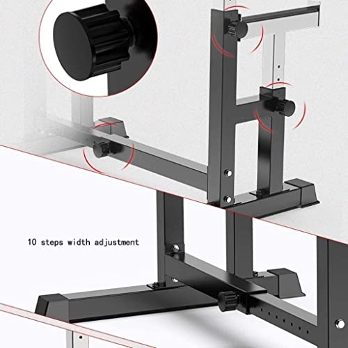 JRZTC Heavy Duty Squat Rack Stand Power Weight Bench Soporte para Curl Barbell + Free-Press Bench Negro, Capacidad de Carga 300KG 120 * 70 * 120cm