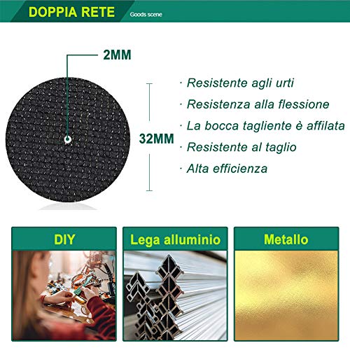 JTENG 42pcs Hoja de sierra circular, Mini Disco Corte Diamante & Mini Hoja de Sierra Circular HSS & Mini Disco de Corte de Resina （3mm Mandril）para Cortar Madera Piedra Metal