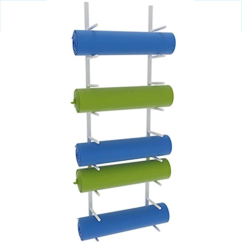 JTYX Soporte para Esterilla de Yoga Metal Estante de Almacenamiento para Esterillas de Yoga Montadas en Pared, Gran Capacidad Baño Porta Toalla, Estante Organizador Rodillos Espuma