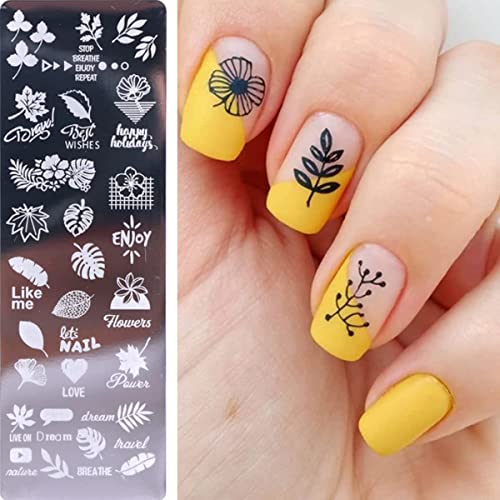 Juego de 6 plantillas para decoración de uñas, para manicura y manicura