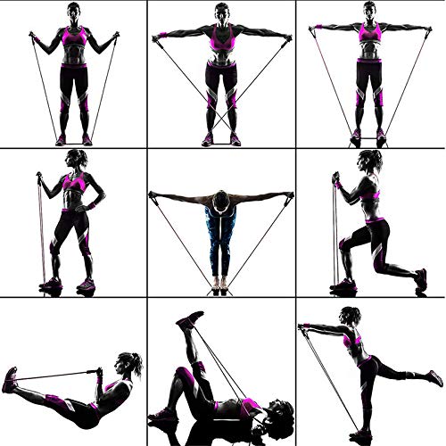 Juego de Bandas de Resistencia Elásticas para Musculación ,11PCS Fitness Bandas de Ejercicio, Conjunto de Tubos de Ejercicios para Fortalecimiento, Conformación del Cuerpo