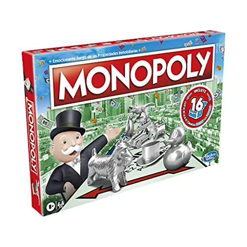 Juego Monopoly, Juego de Mesa clásico para la Familia de 2 a 6 Jugadores, para niños a Partir de 8 años