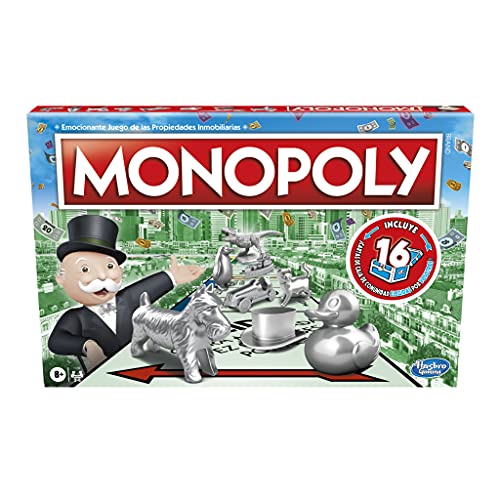 Juego Monopoly, Juego de Mesa clásico para la Familia de 2 a 6 Jugadores, para niños a Partir de 8 años