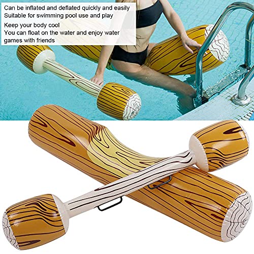 Juguete de Flotador de Agua, Juego de Juguetes de Parachoques Inflable para Deportes acuáticos con De Troncos 2 uds.(Color Madera)