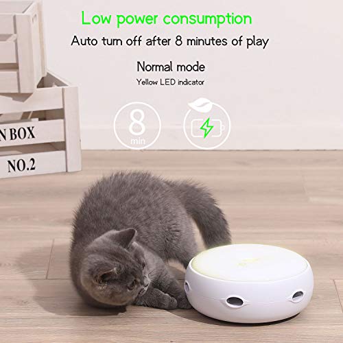 Juguetes para Gatos Automatico con 2 Plumas Desmontables Cat Toys 3 Modos Juegos para Gatos Interactivos Mantén ágil Satisface el Instinto de Caza Agrega Diversión