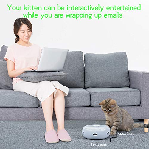 Juguetes para Gatos Automatico con 2 Plumas Desmontables Cat Toys 3 Modos Juegos para Gatos Interactivos Mantén ágil Satisface el Instinto de Caza Agrega Diversión