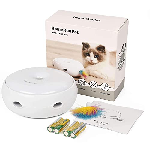 Juguetes para Gatos Automatico con 2 Plumas Desmontables Cat Toys 3 Modos Juegos para Gatos Interactivos Mantén ágil Satisface el Instinto de Caza Agrega Diversión