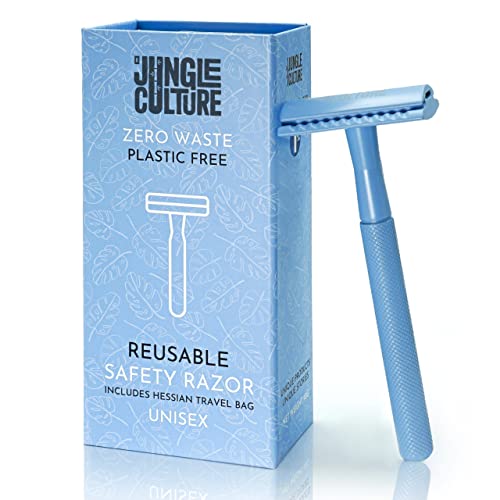 Jungle Culture® Maquina de Afeitar Para Mujer | Rasuradora Clásica Compatible Con Cuchillas de Doble Filo | Maquina de Afeitar Ecológica de una Sola Hoja Para Cuerpo y Rostro, Belleza Sin Desperdicio