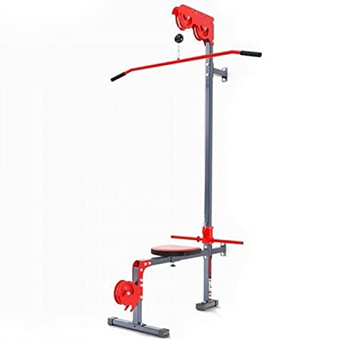 K-Sport: Polipasto de cable superior e inferior con barra de poleas y asiento para montaje en pared, cuerda de fitness para desarrollo muscular, equipos profesionales de fitness para el hogar