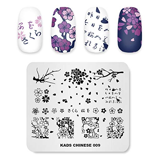 KADS Plantilla de Estampado de Uñas Estilo de Chino Flor Uñas Plantilla Manicura Herramiento de Decoración de uñas(CN009)