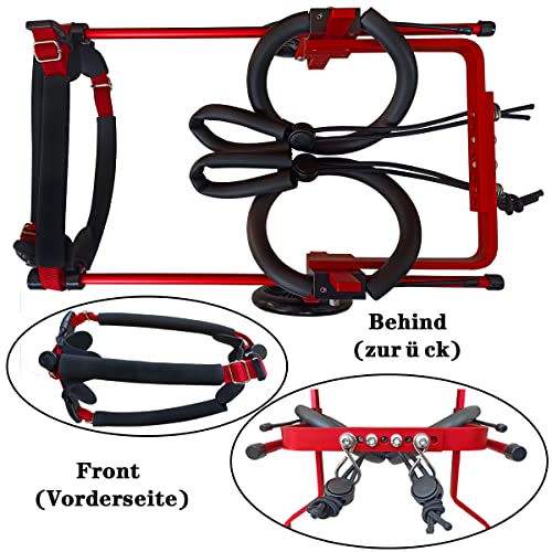 KAJILE Dos Ruedas Rojos Ajustables Silla de Ruedas para Perros de Chapado de Aluminio para rehabilitación de Patas traseras de Perros discapacitados