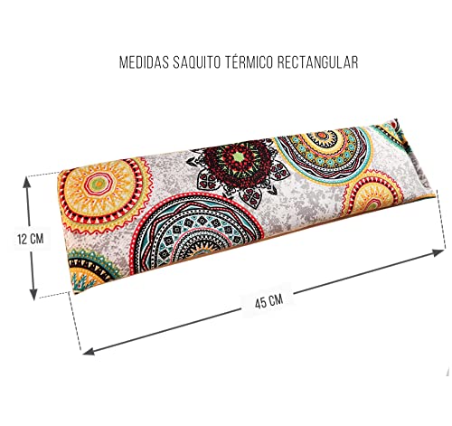 KALYAAN Plus - Saco Térmico Semillas - Saco Semillas Microondas - Bolsa Semillas Microondas - Cojín Cervical (45x12CM) Frío y Calor - De Trigo y Lavanda. -Fabricación Ecológica, Artesanal y Nacional