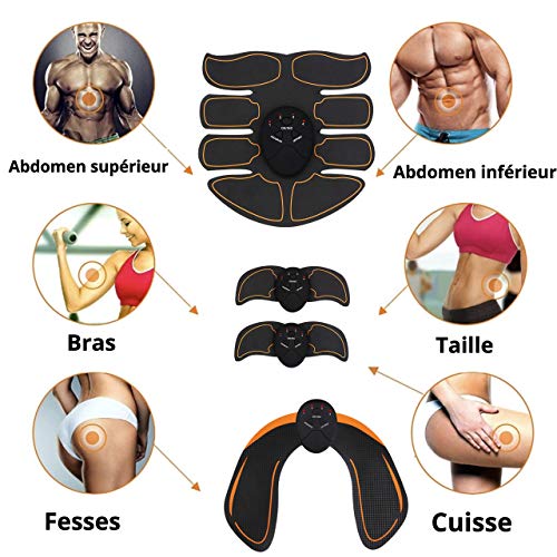 kames skoss prestige - Electroestimulador Muscular Abdominales Masculino Femenino, Keat Estimulador Brazo + Muslos + Piernas,Dispositivo Oficial ofrecido (batería)