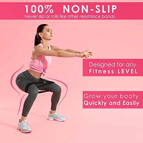 Kanzy Bandas Elasticas Musculacion, Bandas de Resistencia Fitness de Tela 3 Niveles Cintas Elasticas Musculacion Mujeres y Hombres para Cadera, Piernas, Yoga, Pilates, Bandas Elasticas Gluteos