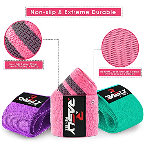 Kanzy Bandas Elasticas Musculacion, Bandas de Resistencia Fitness de Tela 3 Niveles Glute Bands Cintas Elasticas Musculacion Mujer y Hombre para Cadera, Piernas, Yoga, Bandas Elasticas Gluteos