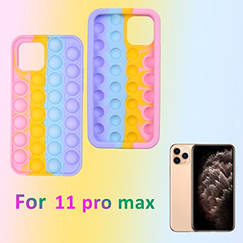 Kare & Kind 1x Carcasa de Móvil de Silicona con Burbuja Tronable Fidget Sensorial Compatible con iPhone 11 Pro Max 6.5" - Carcasa Protectora con Herramienta Antiansiedad - Accesorio Protector