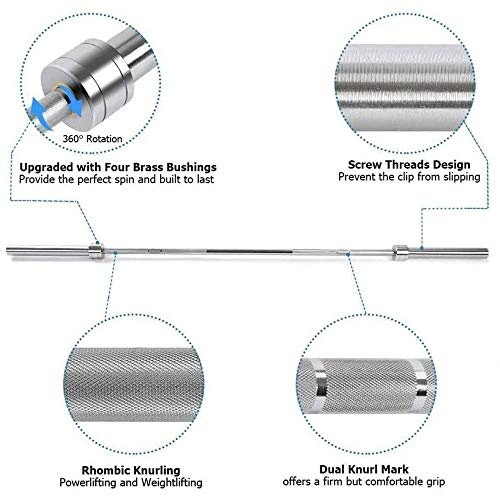 KDLK Barra de Barbell, Barra de Barra Antideslizante Olimpia con Superficie de Agarre moleteada, Barras de Barbell Barra para la Fuerza y ​​Entrenamiento del núcleo 1.2/1.5m Ø 50mm (Size : 120cm)