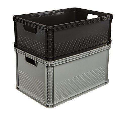 keeeper Robert Caja de almacenaje, Plástico, Gris Claro, 64 l, Madera