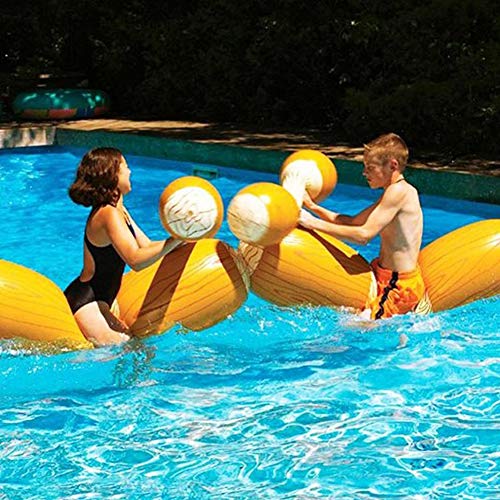 Keenso PVC Deportes acuáticos Piscina Playa Juego de Batalla Flotador Inflable Forma de Madera Flotador Juguete Inflable Jugar Colisión en Barco Piscina de Playa al Aire Libre Juguete