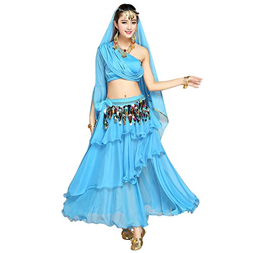 keephen Mujer Danza India Conjunto de Vestuario - Halloween Carnaval Danza del Vientre Rendimiento Etapa Profesional Outfits