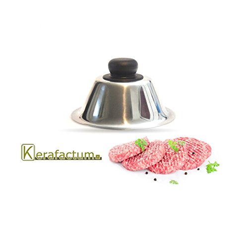 Kerafactum® Burger Cloche - Cubierta para hamburguesas, queso y hamburguesas, acero inoxidable, color negro