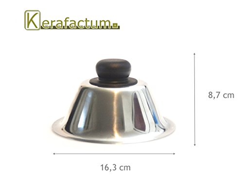 Kerafactum® Burger Cloche - Cubierta para hamburguesas, queso y hamburguesas, acero inoxidable, color negro