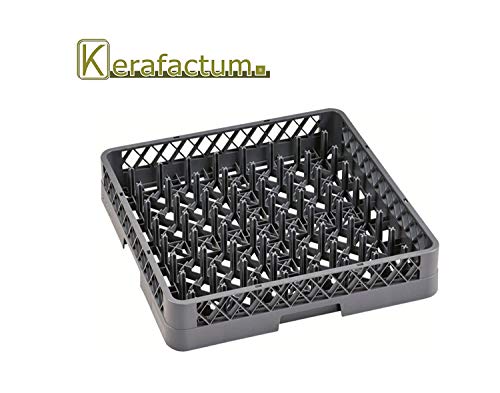 Kerafactum Cesta para lavavajillas para 64 dedos, platos, vasos, tazas, bandejas para el lavavajillas, cesta universal de plástico de malla gruesa, extensible de 50 x 50 cm, todo tipo de rack