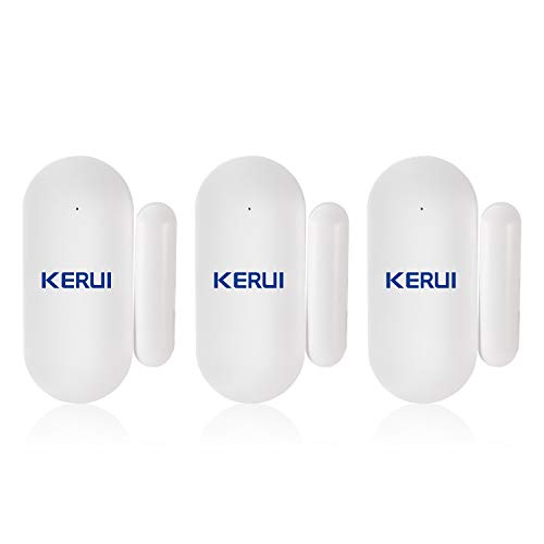 KERUI MC7 Mini Sensor Puerta y Ventana Inalámbricos, Kit Alarma Antirrobo, Sensor Movimiento 433M, Compatible con KERUI Sistema Alarma Seguridad gsm/WiFi para Hogar/Tienda/Garaje/Oficina/Autocaravana