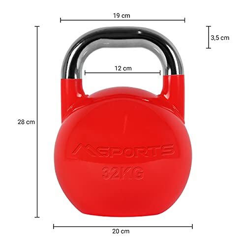 Kettlebell Competition Premium 4-36 kg con póster de ejercicios | Calidad de gimnasio profesional | Kettlebell de competición, Pesas